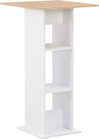 Τραπέζι Μπαρ Λευκό / Sonoma Δρυς 60 x 60 x 110 εκ.