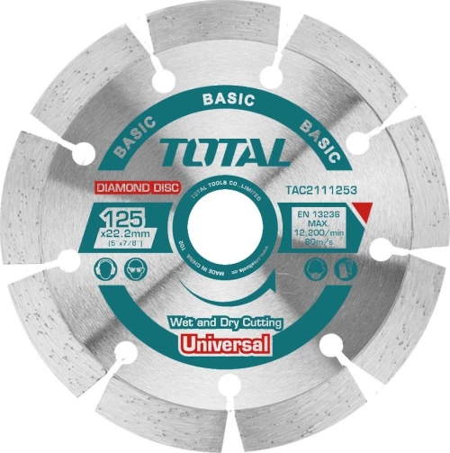 Total Διαμαντόδισκος Universal 125x22.2mm TAC2111253 125mm