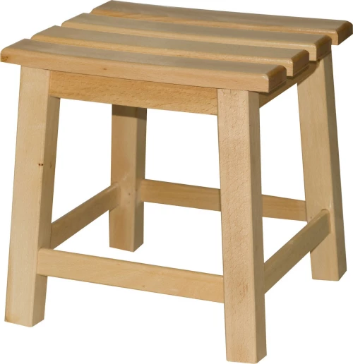 Σκαμπώ Ξύλινο Τετράγωνο Οξιά Ανοιχτό Χρώμα 249 28x32x32υψ