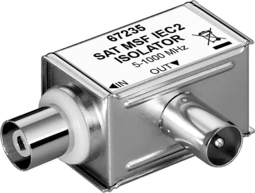 Goobay Sat Isolator 67235, Γωνιακό, 5Mhz - 1000Mhz, Ασημί