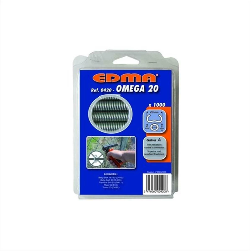 Edma Συνδετήρες 20mm για το Top Graf 20/22 042001 1000τμχ