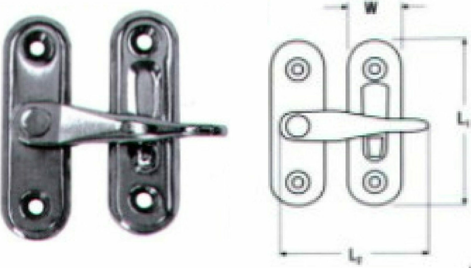 Μάνταλα πόρτας Inox A4 M8181 - M8181