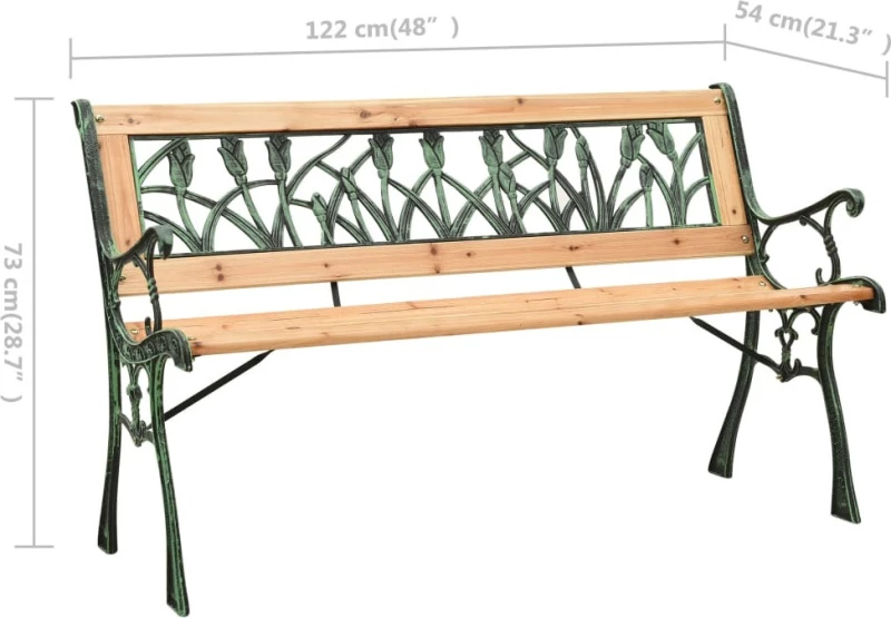 Παγκάκι 312031 122x54x73cm Χυτοσίδηρος