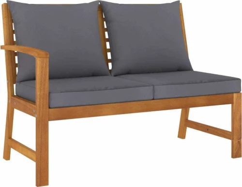 Παγκάκι 311837 114.5x60.5x81cm Φυσικό - Σκούρο Γκρι
