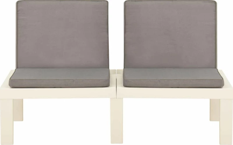 Παγκάκι 315848 130x65x70cm 2τμχ Λευκό