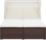 Ξαπλώστρα Rattan Καφέ 194x120.5x110cm