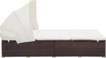 Ξαπλώστρα Rattan Καφέ 194x120.5x110cm