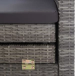 vidaXL Καναπές Κρεβάτι Επεκτεινόμενος Τριθέσιος + Σκίαστρο Συνθ. Ρατάν