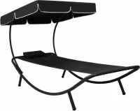 Ξαπλώστρα Μεταλλική Μαύρο 200x90x112cm