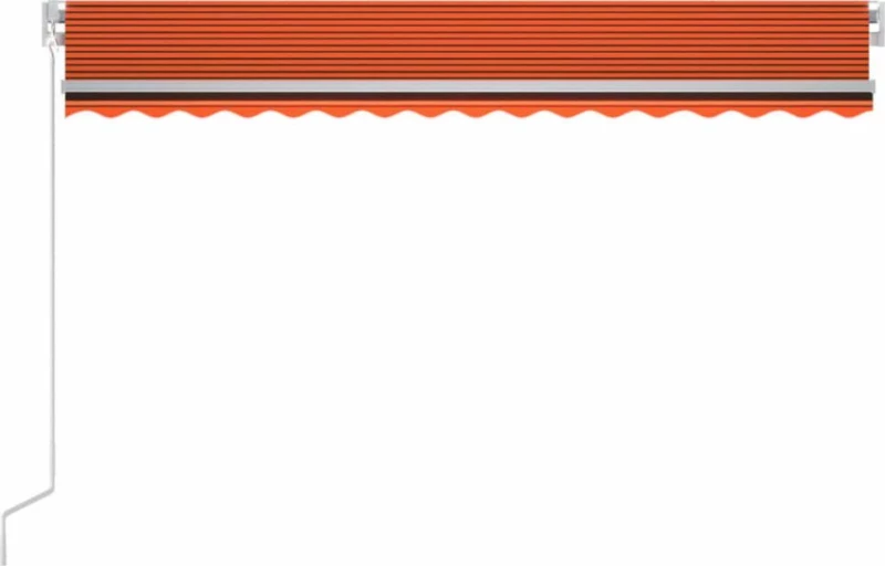 vidaXL Τέντα Πτυσσόμενη 4x3m Led Πορτοκαλί - Καφέ