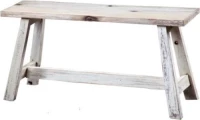 JΚ 131717 Παγκάκι μασίφ χειροποίητο ξύλινο από recycled wood white wash. 90Χ45χ25 cm