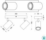 Trio Lighting Marley Διπλό Σποτ με Ντουί GU10 σε Ασημί Χρώμα