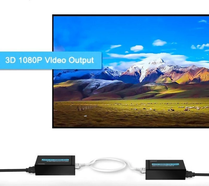 Powertech Hdmi Video Extender Cab-H115, Utp Cat5/6E Έως 60M, Full Hd, 3D