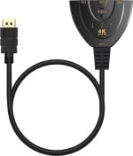 Powertech Hdmi Switch 3X1 Pigtail, 4K X 2K & 3D, 0.50M, Black