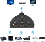Powertech Hdmi Switch 3X1 Pigtail, 4K X 2K & 3D, 0.50M, Black