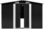 Αποθήκη Κήπου Ανθρακί 257 x 392 x 181 εκ. Μεταλλική