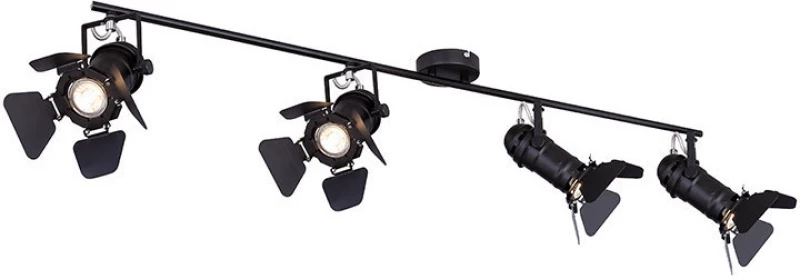 Globo Lighting Egon Σποτ με 4 Φώτα σε Μαύρο Χρώμα