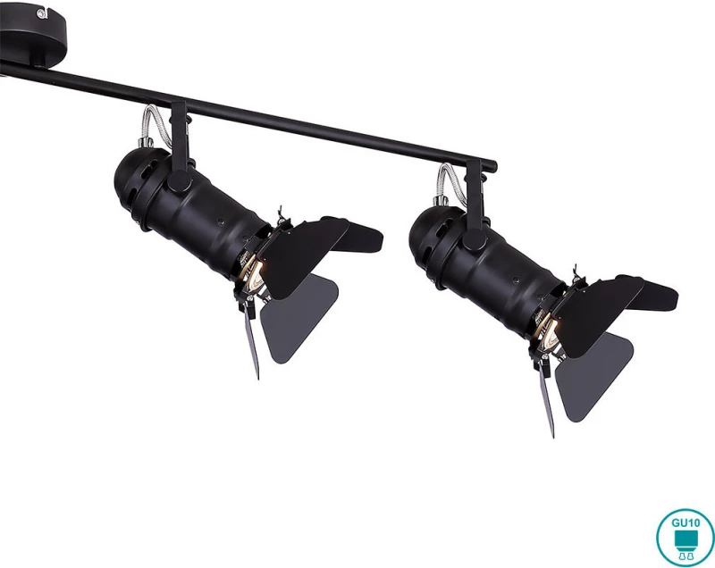 Globo Lighting Egon Σποτ με 4 Φώτα σε Μαύρο Χρώμα
