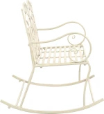 Παγκάκι Κήπου Αντικέ Λευκό 104 εκ. Σιδερένιο