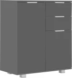 Μπουφές Ψηλός Γυαλιστερός Γκρι 71 x 35 x 76 εκ. Μοριοσανίδα