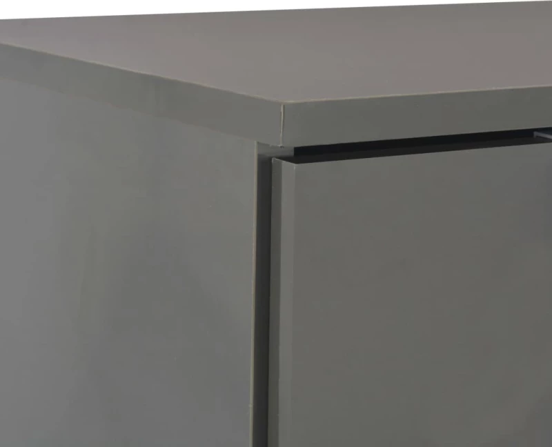 Μπουφές Ψηλός Γυαλιστερός Γκρι 71 x 35 x 76 εκ. Μοριοσανίδα
