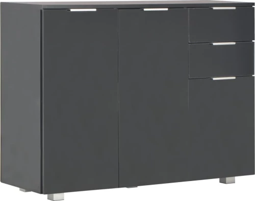 Μπουφές Γυαλιστερός Μαύρος 107 x 35 x 76 εκ.