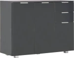 Μπουφές Γυαλιστερός Μαύρος 107 x 35 x 76 εκ.