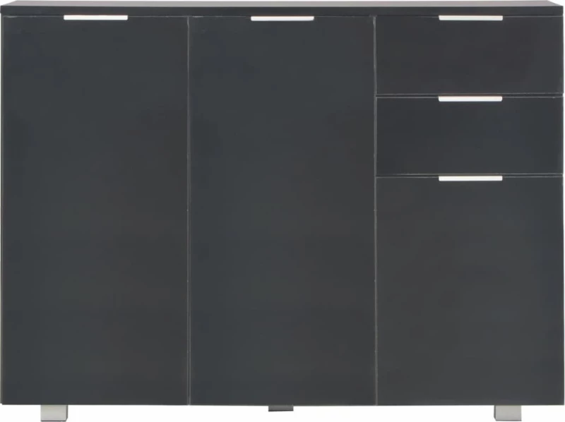 Μπουφές Γυαλιστερός Μαύρος 107 x 35 x 76 εκ.