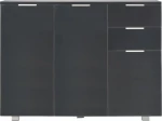 Μπουφές Γυαλιστερός Μαύρος 107 x 35 x 76 εκ.
