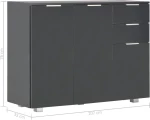Μπουφές Γυαλιστερός Μαύρος 107 x 35 x 76 εκ.