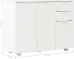 Μπουφές Γυαλιστερός Λευκός 107 x 35 x 76 εκ.