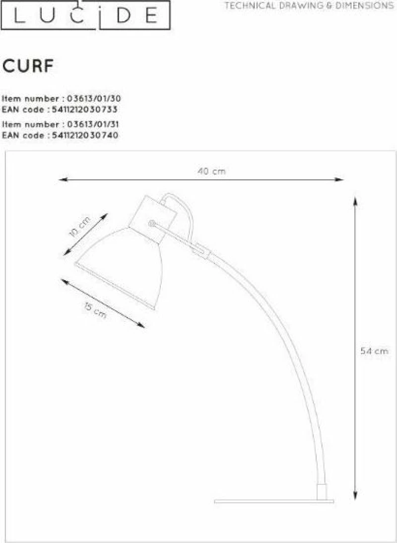 Lucide Lightning Φωτιστικό Γραφείου Λευκό Curf