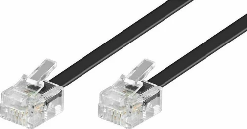 ATC Flat Τηλεφωνικό Καλώδιο RJ11 6P4C 20m Μαύρο (05.005.0016)