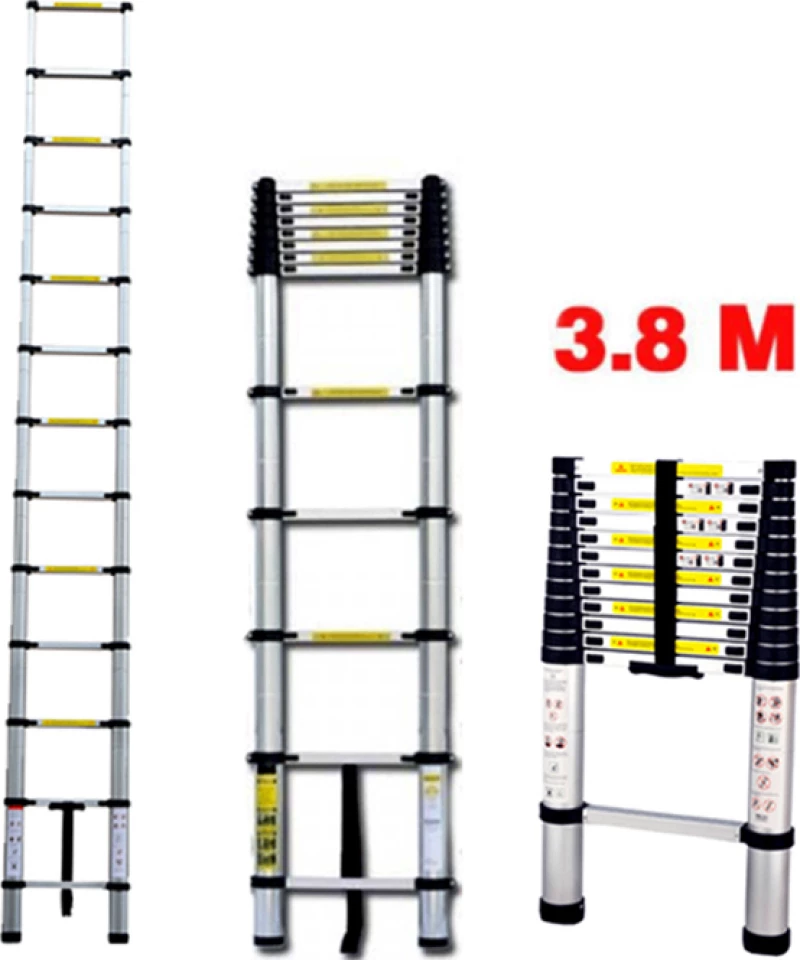 Herzberg Τηλεσκοπική Σκάλα Αλουμινίου 3.8m HG-5380