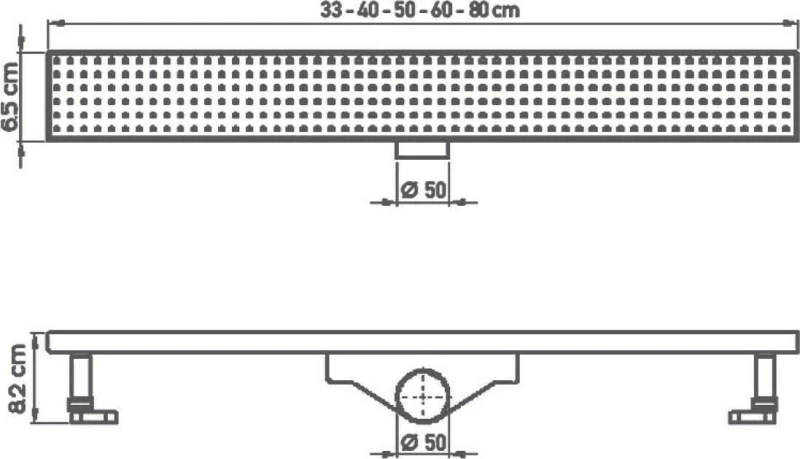 Tema Rain 93768 Κανάλι Ντουζιέρας 80cm