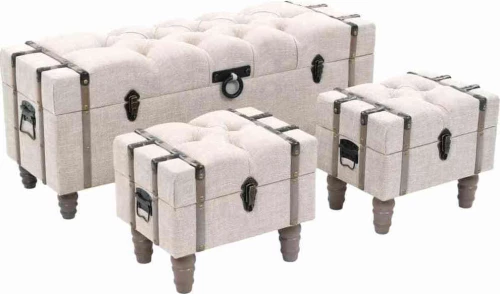 Σκαμπό Σαλονιού S/3 με Αποθηκευτικό Χώρο