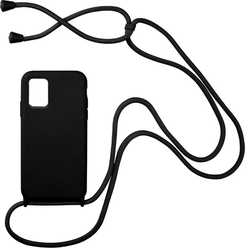 My Colors Carryhang Liquid Back Cover Σιλικόνης με Λουράκι Μαύρο (Galaxy A71)
