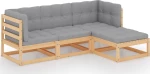 Γωνιακός Καναπές 3076574 Ξύλο Πεύκου / Γκρι 140x70x67cm