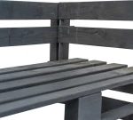 Παγκάκι Γωνιακό Κήπου από Παλέτες Γκρι Ξύλινο