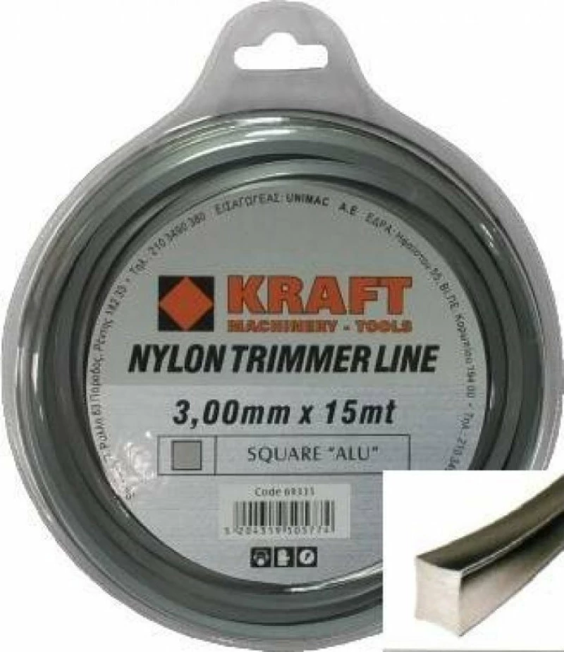 Kraft Νήμα Μεσινέζας Τετράγωνο Alu 3.5mm x 38m 69337