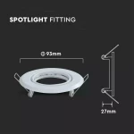 V-TAC Μεταλλικό Πλαίσιο Σποτ για GU10 2τμχ 9.3x9.3cm Λευκό