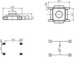 SMD Tact Μικροδιακόπτης 4 Pin DC 12V 0.5A (4x4x1.5mm) (OEM)