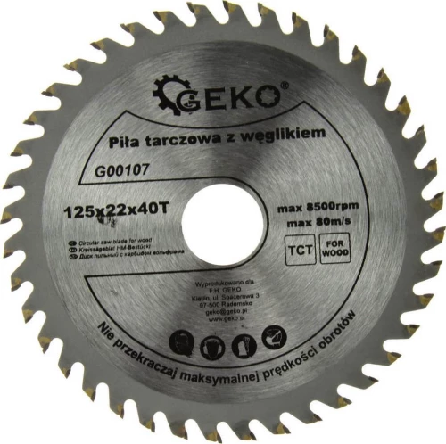 Geko Δίσκος Κοπής Ξύλου Για Γωνιακό Τροχό G00107 Ø125X22Mm