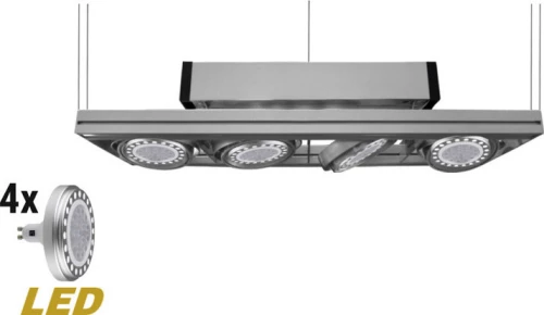 Adeleq Φωτιστικο Αναρτησεως Ντιζας Gu10 Led 4X15W Πληρες Γκρι 3-10460