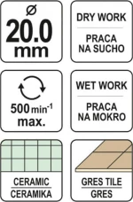 Yato Διαμαντοκορώνα YT-60428 Ø20mm