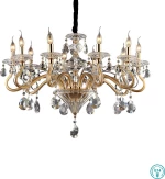 Ideal Lux Πολυέλαιος 10xE14 Ø85cm με Κεράκια Χρυσός 087771