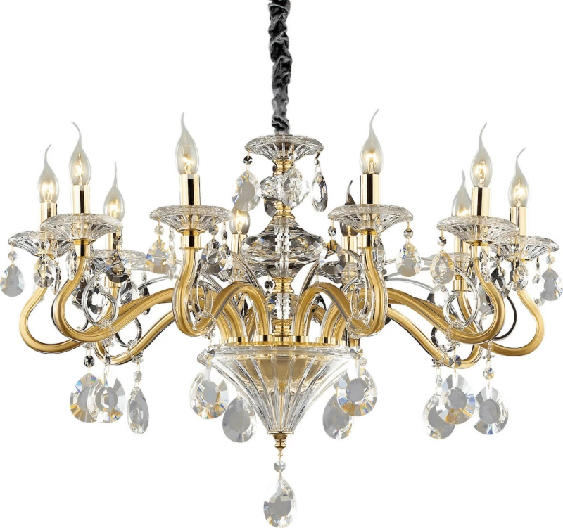 Ideal Lux Πολυέλαιος 10xE14 Ø85cm με Κεράκια Χρυσός 087771
