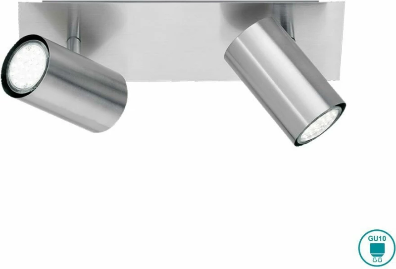 Trio Lighting Marley Διπλό Σποτ με Ντουί GU10 σε Ασημί Χρώμα