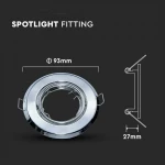 V-TAC Μεταλλικό Πλαίσιο Σποτ για GU10 2τμχ 9.3x9.3cm Ασημί