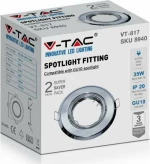 V-TAC Μεταλλικό Πλαίσιο Σποτ για GU10 2τμχ 9.3x9.3cm Ασημί